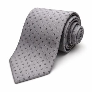 Givenchy Paris Silk Tie Gray Silver Geometric Designer Italy